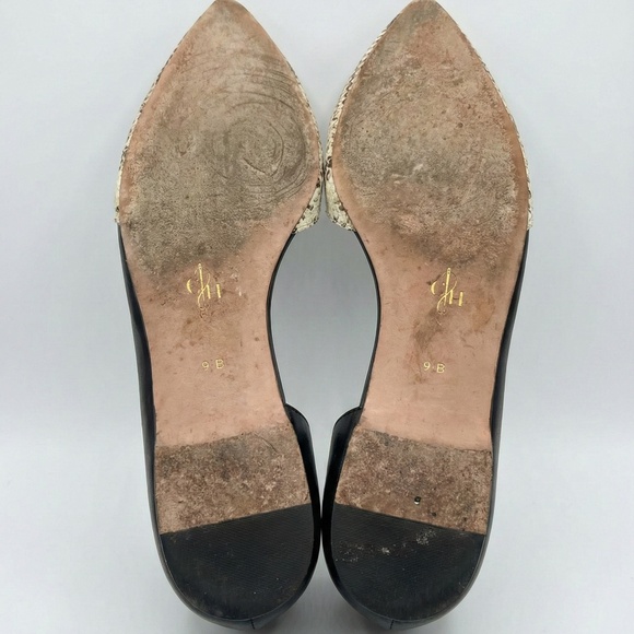 Cole Haan Amalia Skimmer Snakeskin Leather d’Orsay Flats Black 9 - Picture 5 of 5